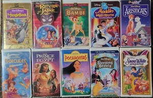 Lot 10 Disney VHS ANNIMATED MOVIES, CLAMSHELL, SEE LIST IN DETAILS - Picture 1 of 11