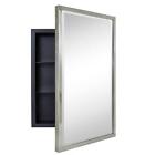 TEHOME Medicine Cabinet Mirror 4.72"x16"x24" Recessed Adjustable-Shelves Metal