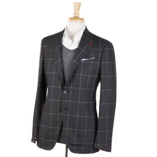 NWT $2995 ISAIA 'Tenero' Brown-Gray Check Wool-Cashmere Sport Coat Slim 40 R