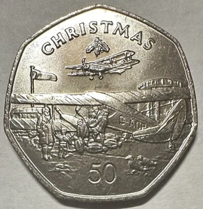1985 Isle of Man 50 Pence, Weihnachten UNC/BU - Bild 1 von 2