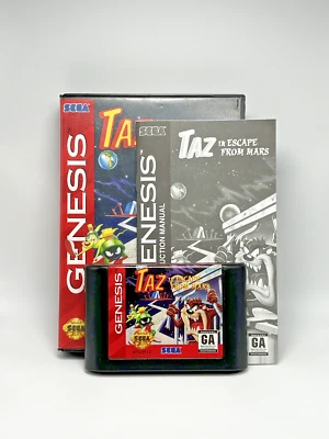 Taz in Escape From Mars | Sega Genesis | COMPLETE: w/ Manual & Box | TESTED - Image 1 of 4