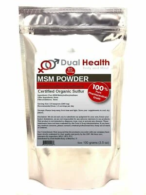 Polvo de metilsulfonilmetano puro 100 g (3,5 oz) MSM alivio del dolor artritis articular Foto 1 de 3