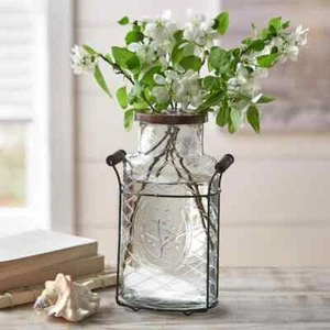 Storied Home Glass and Top-quality Metal Vintage Style Large Decorative Vase - Picture 1 of 7