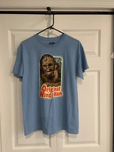 Vintage Star Wars T Shirt Gr. M Chewbacca The "Original Wing Man" blau sehr selten - Bild 1 von 12