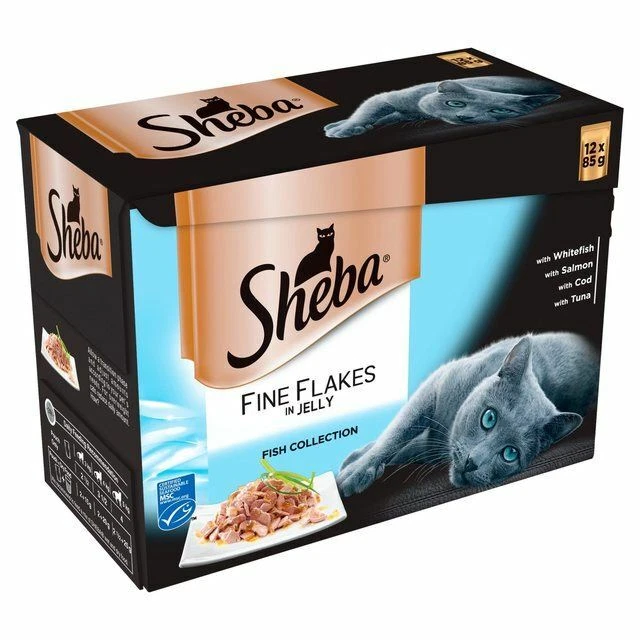 Bolsas Sheba Fine Flakes pescado en gelatina 12 x 85 g Foto 1 de 1