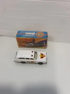 Matchbox Lesney Superfast 55 Mercury Police Car in white, with door labels, mib! - Picture 1 of 7