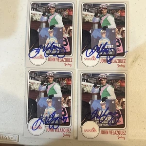 JOHN VELAZQUEZ SIGNED AUTOGRAPH CUSTOM TRADING CARD HORSE RACING JOCKEY SARATOGA - Picture 1 of 4
