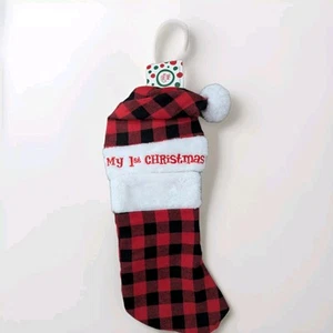Baby 1st Christmas Stocking and Matching Santa Hat Set - Picture 1 of 1