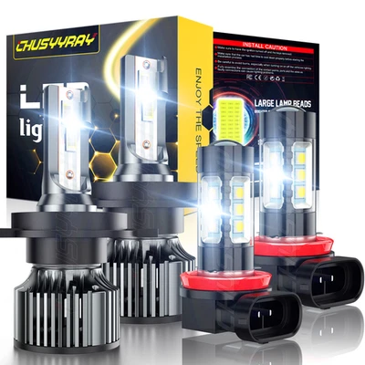 For Toyota Hiace Van 2006-2023 LED Headlight High/Low Beam Fog Light 4X Bulbs - Image 1 of 4