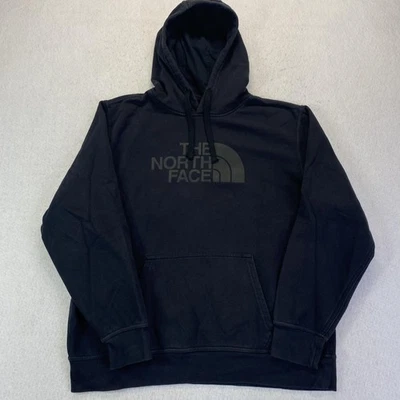North Face 连帽衫男式 XL 黑色套衫运动衫袋鼠口袋户外标志 — 第 1/4 张图片
