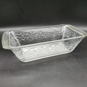 PRINCESS HOUSE Fantasia Glass Bread Loaf Pan – Embossed Floral Vintage Bakeware - Picture 1 of 8