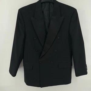 Blazer Esmoquin Club Chaqueta Esmoquin Para Hombres 42L Negro 6 Botones Ventilación Única - Imagen 1 de 13