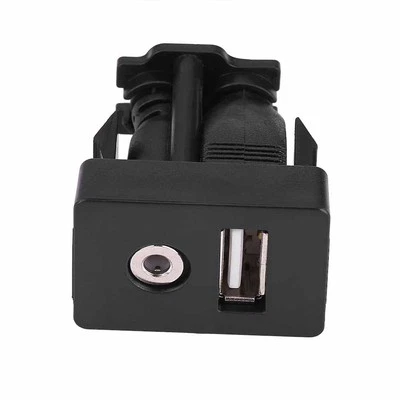 Cable de extensión de montaje automático en tablero de instrumentos para automóvil con enchufe de puerto USB de 3,5 mm JS Foto 1 de 4