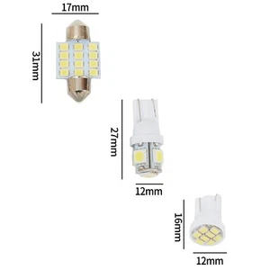 4-8SMD LED Lights Set Vehicle White Interior Bulb Replacement 12SMD LED - Picture 1 of 24