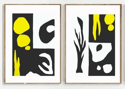 原版中世纪现代艺术绘画套装,2 件植物绘画花卉植物 — 第 1/4 张图片