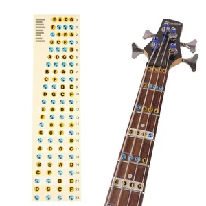 Bass Guitar Fretboard Note Map Decals/Stickers,4-String Bass Guitar Fingerboa... - Foto 1 di 4
