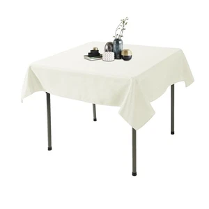 2 Pack 70x70 Inch Ivory Square Polyester Fabric Tablecloth for Wedding Party - Picture 1 of 7