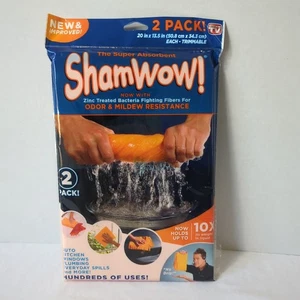 ShamWOW Towels As Seen On TV 2 Pack New & Improved Holds 10X Weight 20x13.5" - Picture 1 of 2