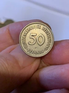 Germania - moneta da 50 Pfennig .- 1971 - zecca F - circolata - Foto 1 di 2