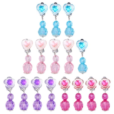 8 pares de pendientes de Navidad para niños pequeños niñas pendientes de vestir niñas juego de simulación Foto 1 de 4