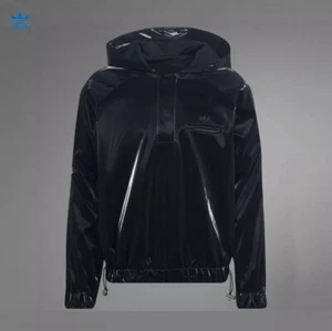 New $300 Adidas Blue Version Unisex 1/2 Zip Hoodie Shine Jacket XL BLACK HN0999 - Picture 1 of 9