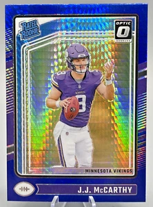 2024 Donruss Optic JJ McCarthy Blue Hyper Rated Rookie RC Vikings #235 - Foto 1 di 2