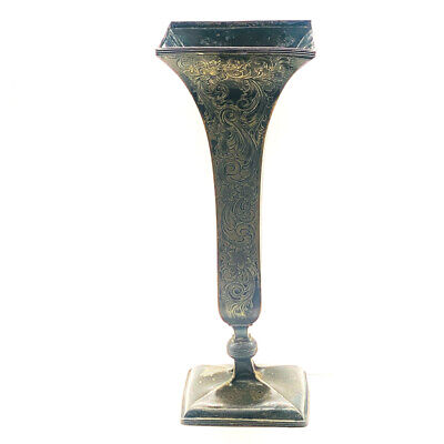 Vintage Derby Silver Co. 1355 Ornated Vase, 12  High, Square Decorative • 120.30$