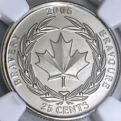 CANADA. 2006, 25 Cents - NGC MS67 - Medal of Bravery - Image 1 of 4