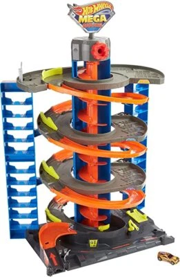 Hot Wheels City Mega Garage Playset with 1 Vehicle GTT95 NEW FREE SHIPPING  - Image 1 of 4