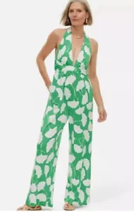 DVF for TARGET - Damen Neckholder Jumpsuit Ginkgo Grün - M - Bild 1 von 4