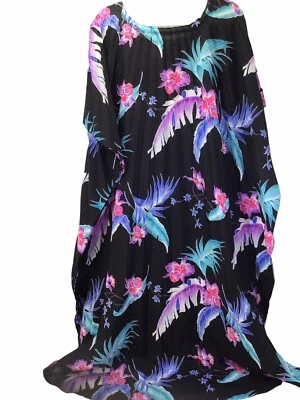 Hawaii Casual Wear Woman’s 1X Floral Maxi Dress Multicolored Made In USA - Image 1 of 4