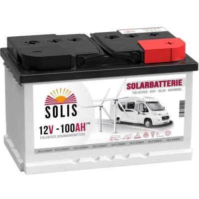 Solarbatterie 100AH 12V Boot Wohnmobil Caravan Versorgungs Mover Solar Batterie - Bild 1 von 4