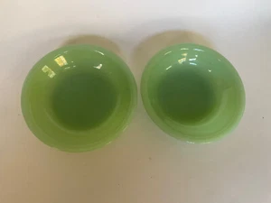 2 PCs Fire King Oven Ware 4 5/8” Jadeite Glass Berry Bowl Dish Kitchen Collect - Imagen 1 de 5