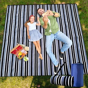 Picnic Blanket,Picnic Blankets Waterproof Foldable 3Layers Material,79"x79" Grey - Picture 1 of 5