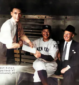 Lou Gehrig & Frank Sinatra colorized 8x10 print-Free Shipping  - Picture 1 of 1