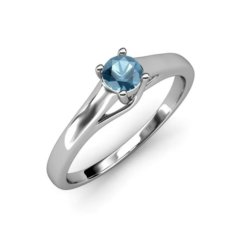 Blue Topaz Solitaire Engagement Ring 0.60 ct in 14K Gold JP:82804 - Image 1 of 1