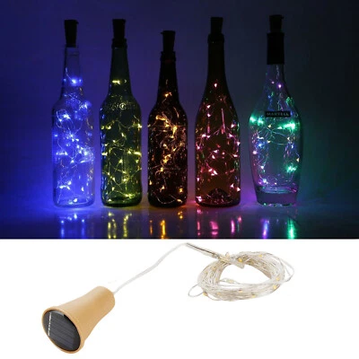 10 15 20 LED Solar Cobre Corcho Alambre Cadena Luces Botella de Vino Navidad Decoración Lámpara RK Foto 1 de 4