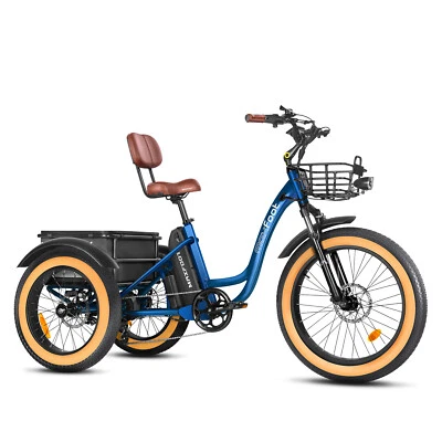Maxfoot Triciclo Eléctrico MF30 Motor Trasero 750W 20AH 48V Ebike 85MI Neumático Graso Adultos Foto 1 de 4