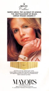 1979 ROLEX BY CELLINI WATCHES MAGAZINE PRINT AD, QUEEN MIDAS LUXURY ACCESSORY AD - Picture 1 of 3