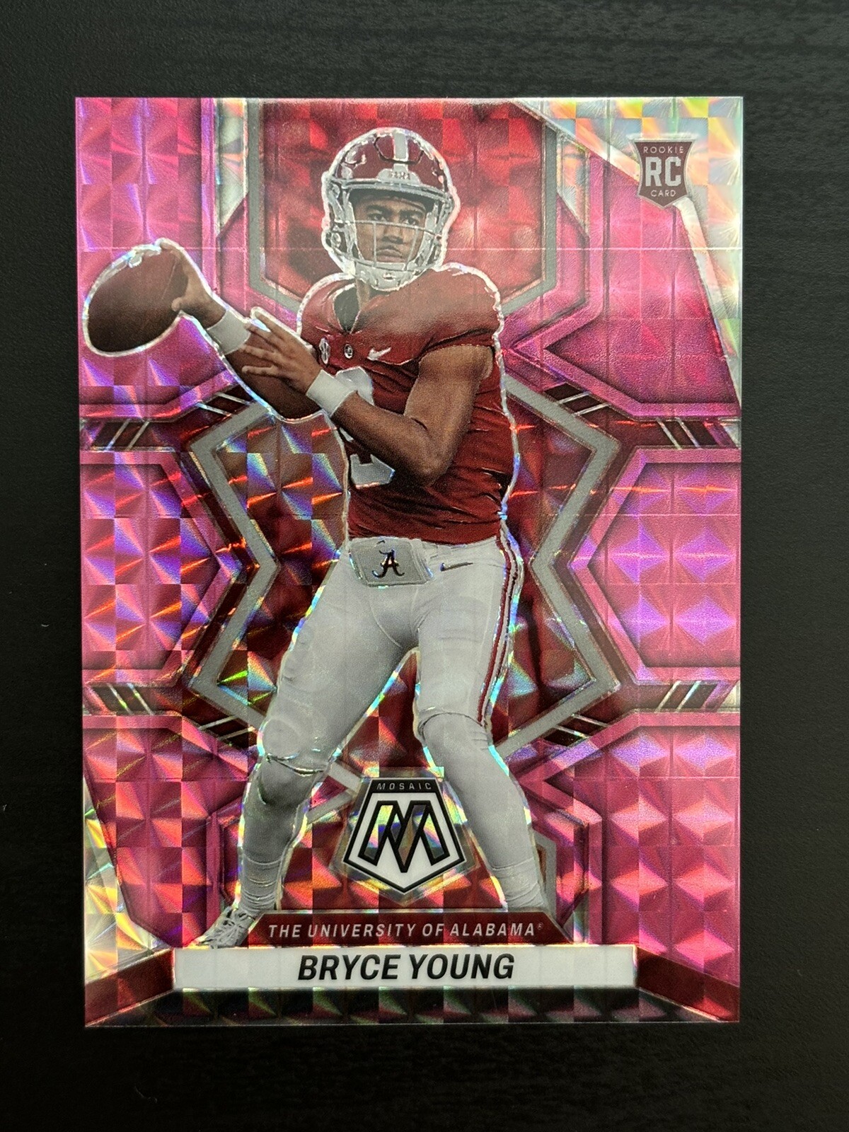 2023 Panini Mosaic Draft Picks Mosaic Pink #1 Bryce Young 20/25 Rookie Alabama