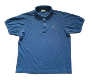 LACOSTE Polo Shirt Mens 5 L Classic Fit Cobalt Blue Embroidered Croc Devanlay - Picture 1 of 8