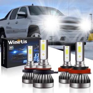 For 2007-2013 Chevrolet Avalanche 4X 6000K LED Headlight Light Bulbs Combo Kit - Picture 1 of 9