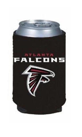 ATLANTA FALCONS BLACK NEOPRENE CAN DRINK COOLER HOLDER WITH TEAM LOGO Cover