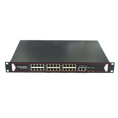 24 Port Gigbit PoE Switch / 2 Uplink SFP 400W 802.3af for Network IP Cameras NVR - Image 1 of 4