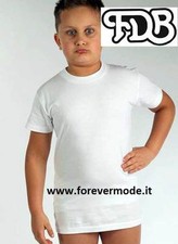 3 Maglie da bambino FDB manica corta a girocollo in jersey di cotone art 026