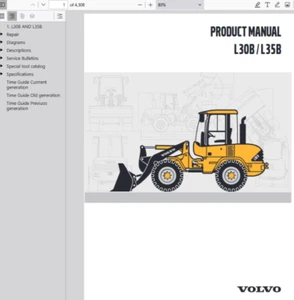 Volvo L30B Wheel Loader Service Repair Manual Construction PDF USB - Picture 1 of 2