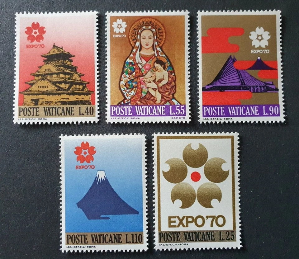 1970 VATICAN VATICANO VATICANE ITALY ITALIA SET EXPO 70 OSAKA VF MNH - Image 1 of 1