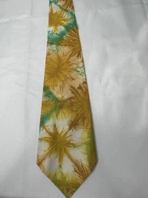 Vtg 1960's 70's Tie Dye Hippy Groovy Psychedelic Cotton Dacron Wide Tie 5"x58" - Image 1 of 4