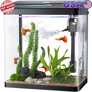 3 Gallon Glass Aquarium Tank W/ Filter Light Self Cleaning Betta Fish Setup New - Picture 1 of 6
