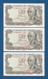ESPAÑA // SPAIN -- TRIO 100 PESETAS ( 1970 ) -- SC- // aUNC -- SERIE 9C . - Picture 1 of 2